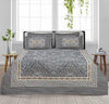 Wirsa Grey 4 Pillow Multani Bedsheet Set (Single Two Pillow)