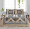 Wirsa Grey Beige 4 Pillow Multani Bedsheet Set (Single Two Pillow)