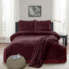Deep Plum Fleece Blanket Set