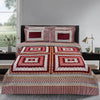 Elaganza Red Dark 4 Pillow Multani Bedsheet Set (Single Two Pillow)