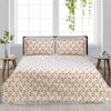 Multi Plain Pink Floral Multani Bedsheet Set