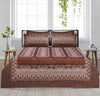 Woody Brown Jade 4 Pillow Multani Bedsheet Set - Khan Tex