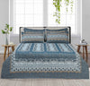 Deep Ocean Jade 4 Pillow Multani Bedsheet Set - Khan Tex