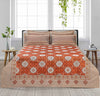 Orange Red Divas Silk 4 Pillow Multani Bedsheet Set