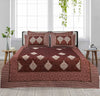 Lush Red Brown 4 Pillow Multani Bedsheet Set - Khan Tex