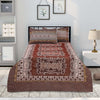 Woody Brown Jade 4 Pillow Multani Bedsheet Set - Khan Tex