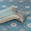 Blue Divas Silk 4 Pillow Multani Bedsheet Set