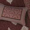 Lush Red Brown 4 Pillow Multani Bedsheet Set - Khan Tex