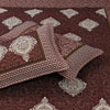 Lush Red Brown 4 Pillow Multani Bedsheet Set - Khan Tex
