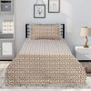 Multi Plain Tiny Beige Flowers Multani Bedsheet Set - Khan Tex