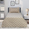 Multi Plain Brown Craft Multani Bedsheet Set - Khan Tex