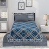 Majestic Navy Blue 4 Pillow Multani Bedsheet Set - Khan Tex