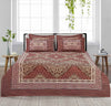 Wirsa Woody Brown 4 Pillow Multani Bedsheet Set (Single Two Pillow)