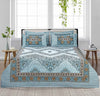 Wirsa Ferozi Blue 4 Pillow Multani Bedsheet Set (Single Two Pillow)