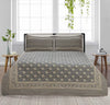 Silver Grey Gold Khaddar Multani Bedsheet Set