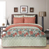 Orange Flora 6Pcs Comforter Set