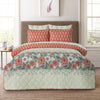 Orange Flora 6Pcs Comforter Set