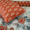 Orange Flora 6Pcs Comforter Set