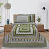 Elaganza Mehndi Dark 4 Pillow Multani Bedsheet Set - Khan Tex