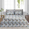 Fantasy Sky Blue 4 Pillow Multani Bedsheet Set - Khan Tex