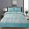 Ice Blue Cotton Printed Bedsheet Set - Khan Tex