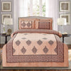 Lush Rusty Red 4 Pillow Multani Bedsheet Set - Khan Tex