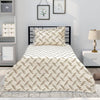 Multi Plain White Beige Multani Bedsheet Set - Khan Tex