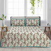 Nova Pistachio Flora Multani Bedsheet Set - Khan Tex