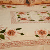 Orange Pulp Cotton Embroidery Bedsheet Set - Khan Tex