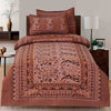 Pearl Khaddar Chocolate Brown 4 Pillow Multani Bedsheet Set - Khan Tex