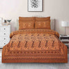 Pearl Khaddar Light Brown 4 Pillow Multani Bedsheet Set - Khan Tex