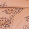 Rose Gold Cotton Embroidery Bedsheet Set - Khan Tex