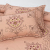 Rose Gold Cotton Embroidery Bedsheet Set - Khan Tex
