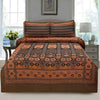 Ruby Khaddar Orange Brown Multani Bedsheet Set - Khan Tex