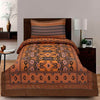 Ruby Khaddar Orange Brown Multani Bedsheet Set - Khan Tex