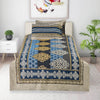 Sapphire Blue 4 Pillow Multani Bedsheet Set - Khan Tex