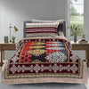 Sapphire Maroon Grey 4 Pillow Multani Bedsheet Set - Khan Tex