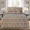 Tulip Green Red Flora 4Pcs Bridal Bedsheet Set - Khan Tex