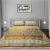 Glitter Brown Gold Multani Bed Sheet Set - Khan Tex