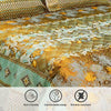 Glitter Brown Gold Multani Bed Sheet Set - Khan Tex