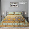Glitter Brown Gold Multani Bed Sheet Set - Khan Tex