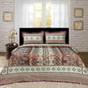 Glitter Seagreen Red Multani Bed Sheet Set - Khan Tex