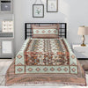 Glitter Seagreen Red Multani Bed Sheet Set - Khan Tex