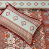 Glitter Seagreen Red Multani Bed Sheet Set - Khan Tex