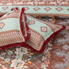 Glitter Seagreen Red Multani Bed Sheet Set - Khan Tex