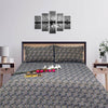 Multi Plain Pebble Grey Multani Bed Sheet Set - Khan Tex