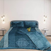 Ocean Blue Fleece Blanket Set - Khan Tex