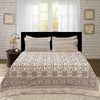 Prime Border Brown 4 Pillow Multani Bedsheet Set - Khan Tex