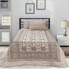 Prime Border Brown 4 Pillow Multani Bedsheet Set - Khan Tex