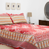 Zircon Red Multani Bed Sheet Set - Khan Tex